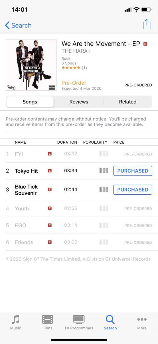 ChloeJABell's tweet photo. Preordered and reviewed the We Are The Movement EP @TheHaraBand @TheHaraJosh @TheHaraZack @TheHaraJack so excited for the new Tokyo Hit music video and EP to come out very soon! #WeAreTheMovement #TokyoHit ๐ค๐ค๐ผ https://t.co/ofoog3NYGV