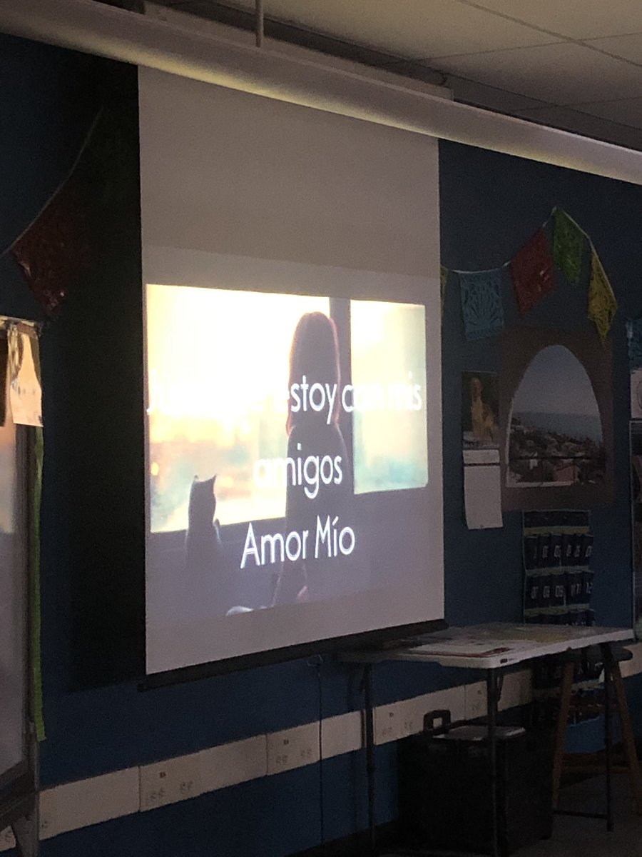 Students in #MrsGebhardts Spanish 2 class are interpreting Spanish songs. It’s cool to see how much music is a part of our foreign language curriculum. #engagedclassroom