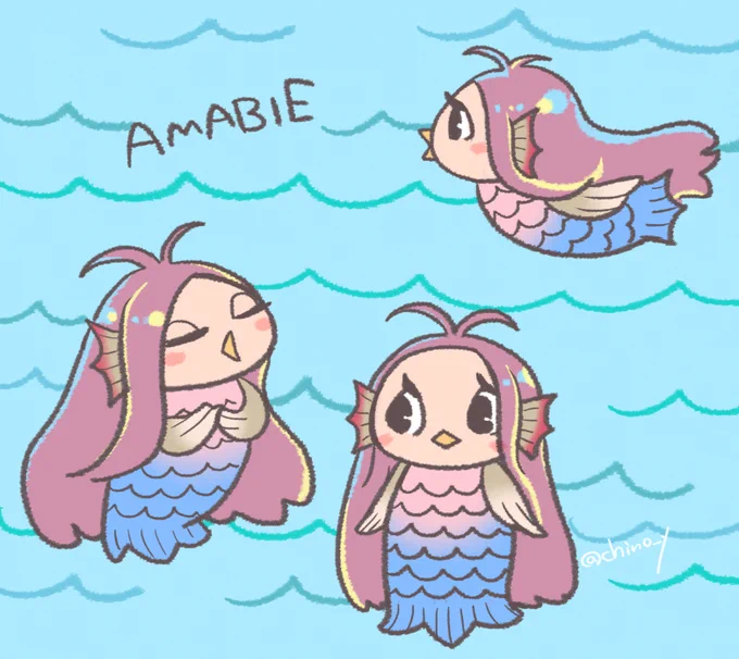 アマビエちゃんめちゃくちゃかわいいじゃん… #アマビエ 