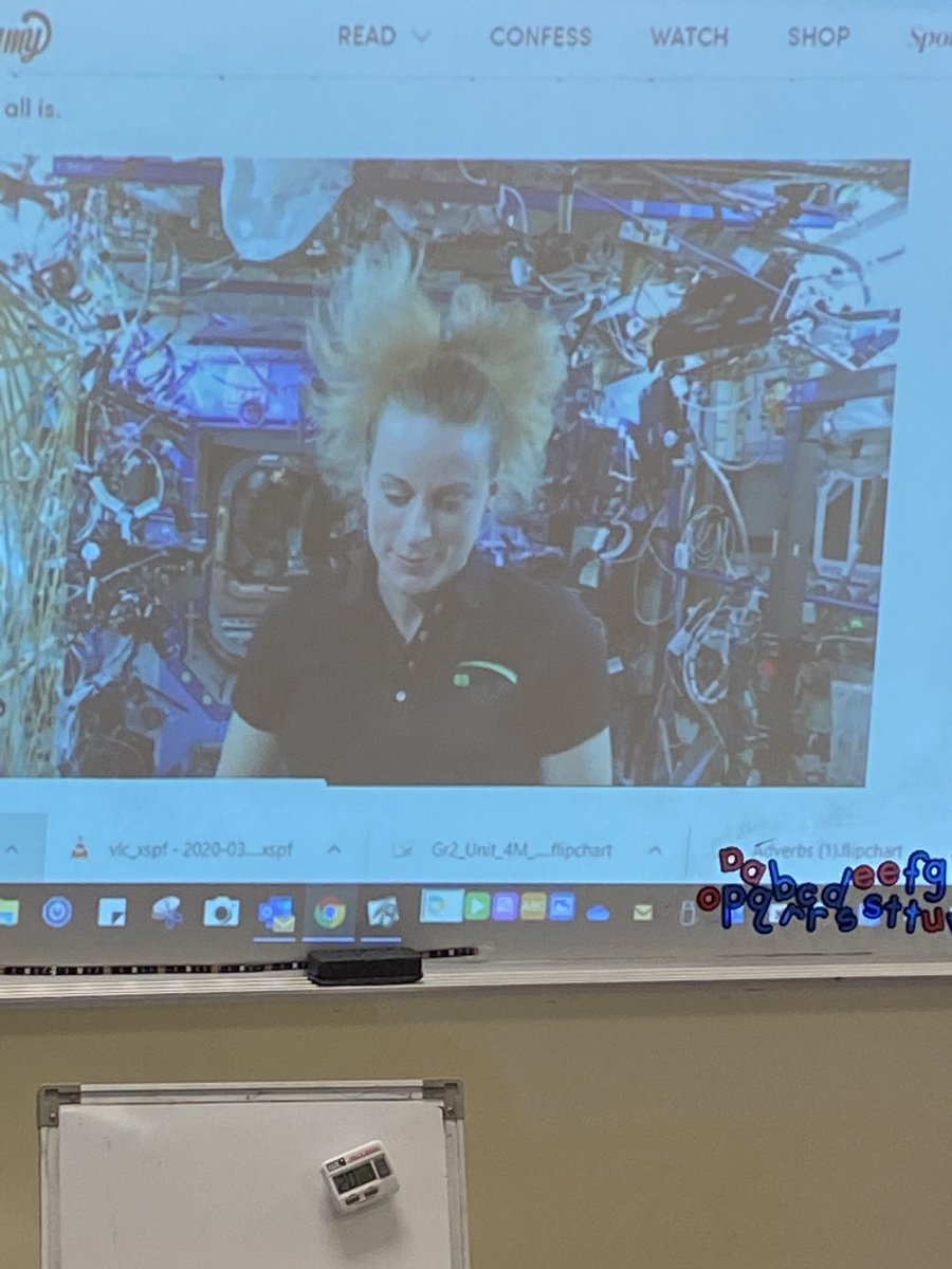 Mrs_Gitelson's tweet photo. Guest reader from space!@VillaCrestaElem https://t.co/Z9tcsTgT8G