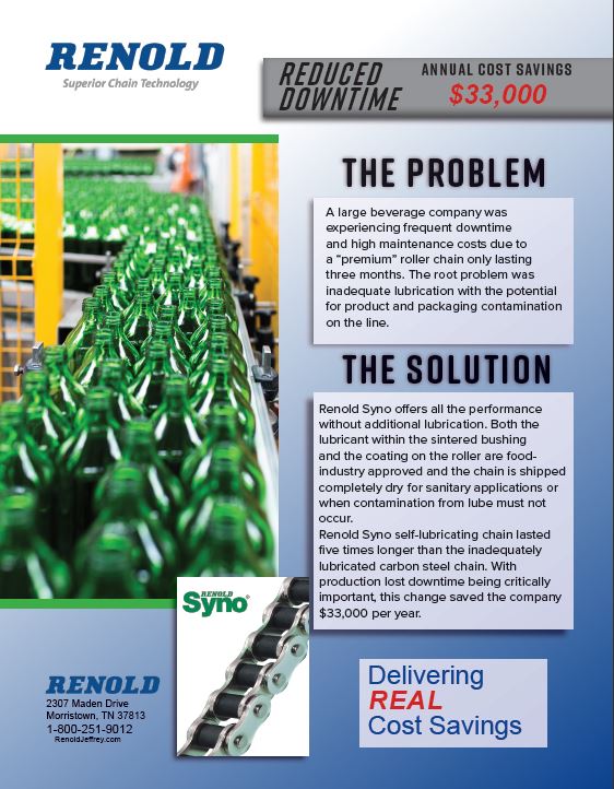 What would saving $33,000/ year do for your business? 
Learn more about  cost saving chain solutions like Renold Syno Roller Chain. 
ow.ly/ya0i50yAWkT