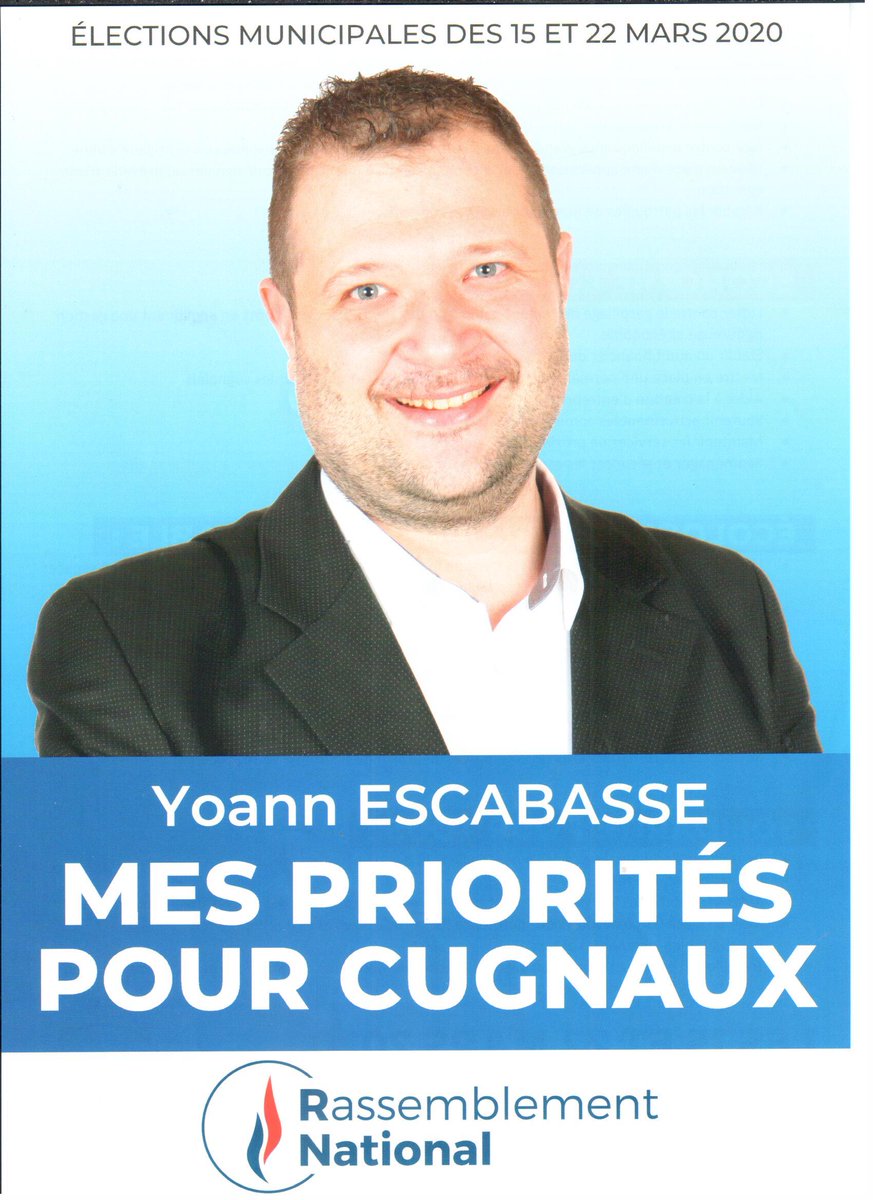 y_ESCABASSE's tweet photo. Municipales 2020 : Faire de Cugnaux une ville dynamique et prospère, C'EST POSSIBLE !
Voici notre programme pour les Cugnalaises et les Cugnalais.
Rejoignez-nous !
#RN #gn31 #RassemblementNational #Municipales2020 #MunicipalElections #cugnaux https://t.co/XMKfEcYEzj