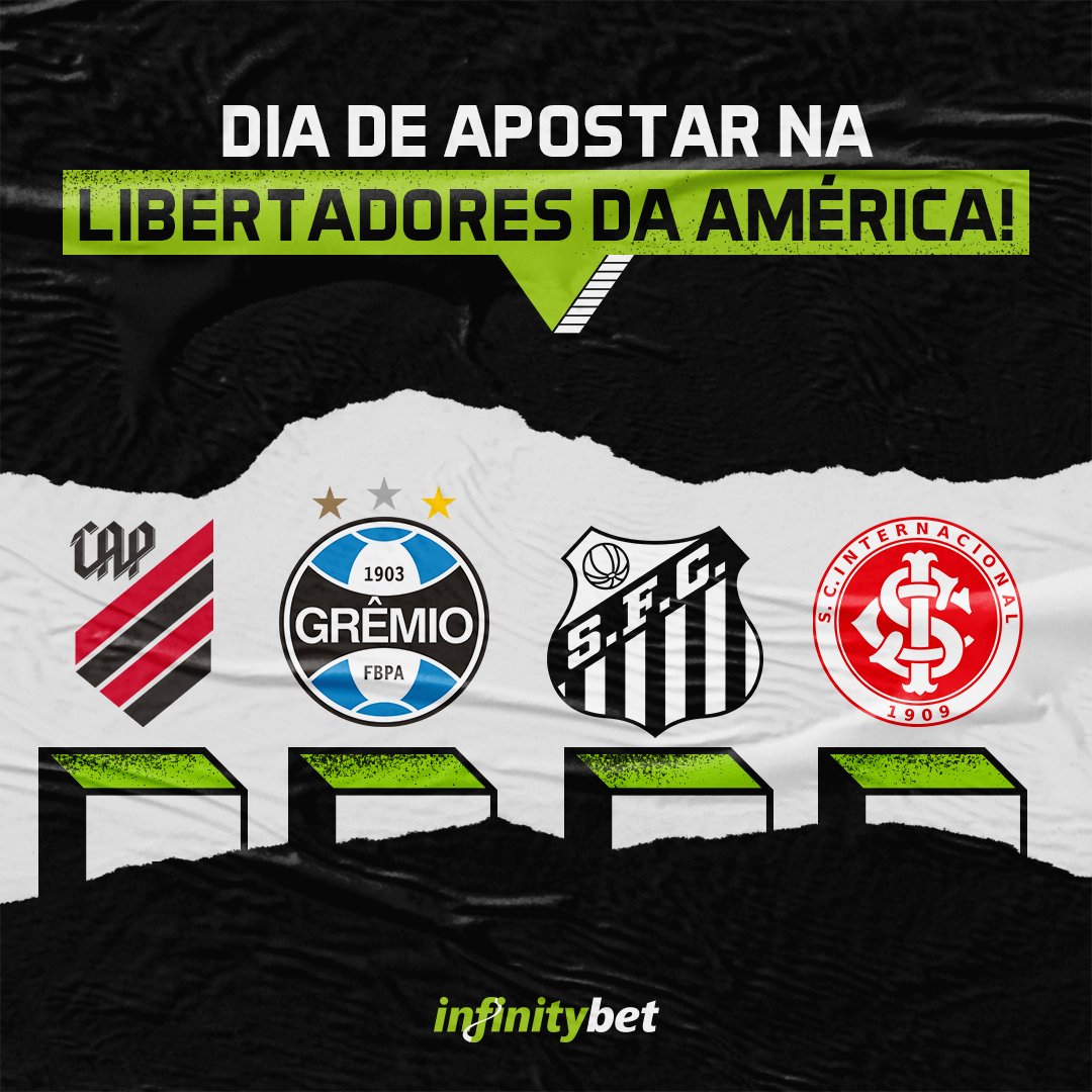 infinitybetof's tweet photo. Quatro brasileiros começam suas caminhadas rumo ao título da Libertadores da América, e você pode faturar apostando nos jogos do dia com o InfinityBet!

#Grêmio #Internacional #Athletico #Santos #Libertadores2020 #InfinityBet #aposta #futebol https://t.co/jq479EvXDG
