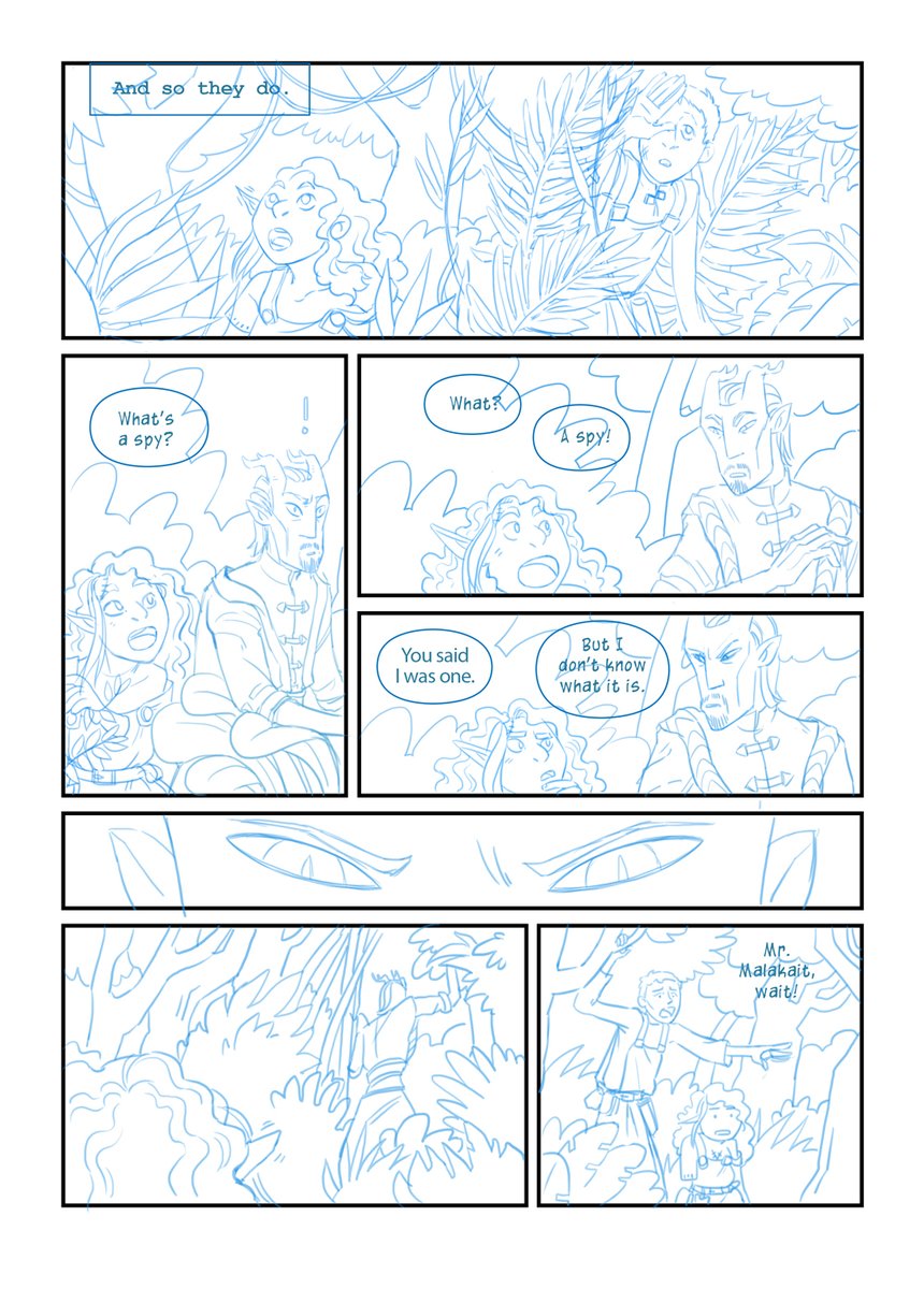 SnackBagStudios's tweet photo. A little thread about the step-by-step making of #WayfindersOffCourse CH2 page 9!

Thumbnail, rough, pencil. https://t.co/5oYAHOVdYo