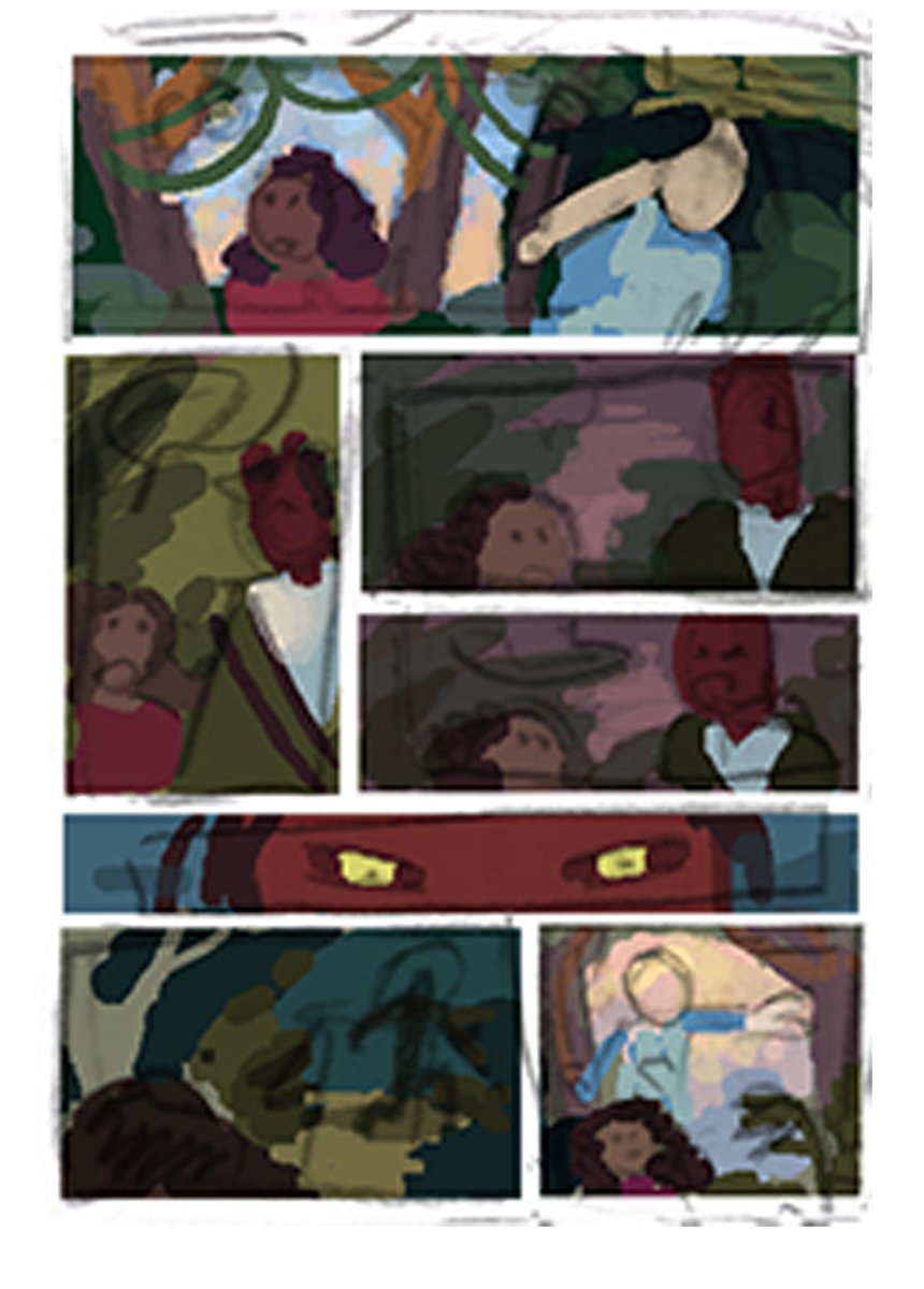 SnackBagStudios's tweet photo. A little thread about the step-by-step making of #WayfindersOffCourse CH2 page 9!

Thumbnail, rough, pencil. https://t.co/5oYAHOVdYo
