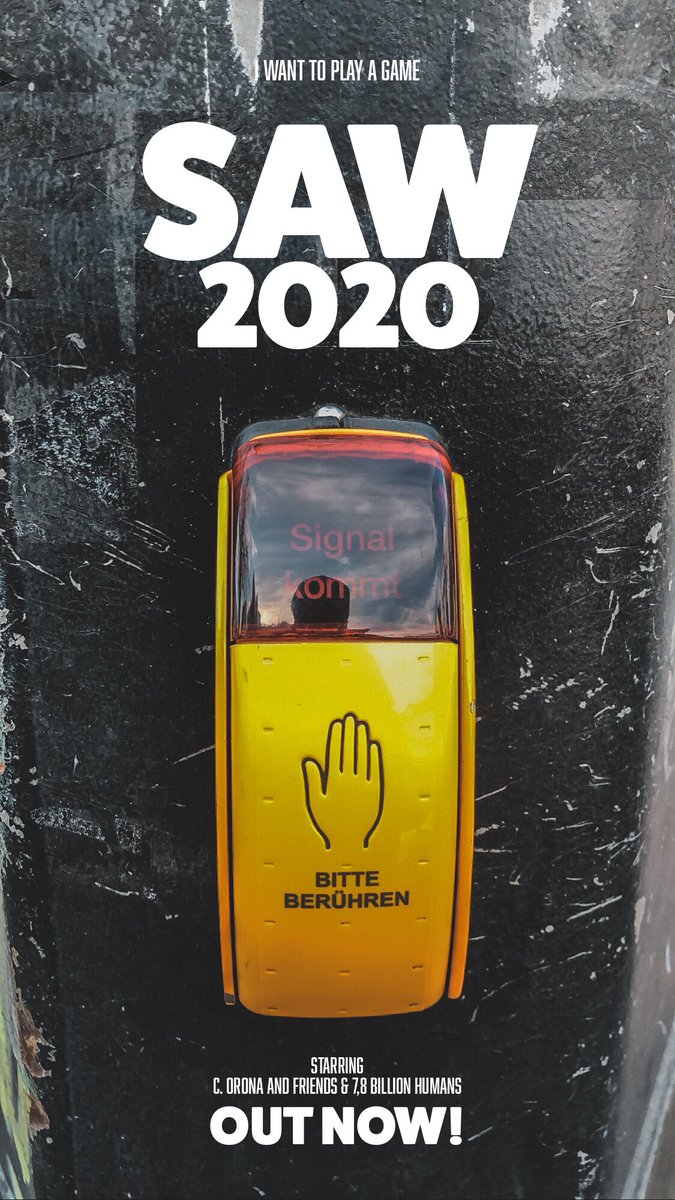 JimmyDeroy's tweet photo. Die SAW Filme werden auch immer perverser... #saw2020 #sawmovie #coronavirus #coronadeutschland #CoronaVirusUpdate #Covid_19 @BILD_Bremen https://t.co/RbBuvMdnSy
