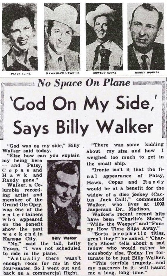 espofootball's tweet photo. #OTD Mar5,1963 #PatsyCline #CowboyCopas #RandyHughes and #HawkshawHawkins die in a plane crash in a forest outside Camden, Tn. #BillyWalker lives and says "God On My Side" https://t.co/k83CrIcvCy