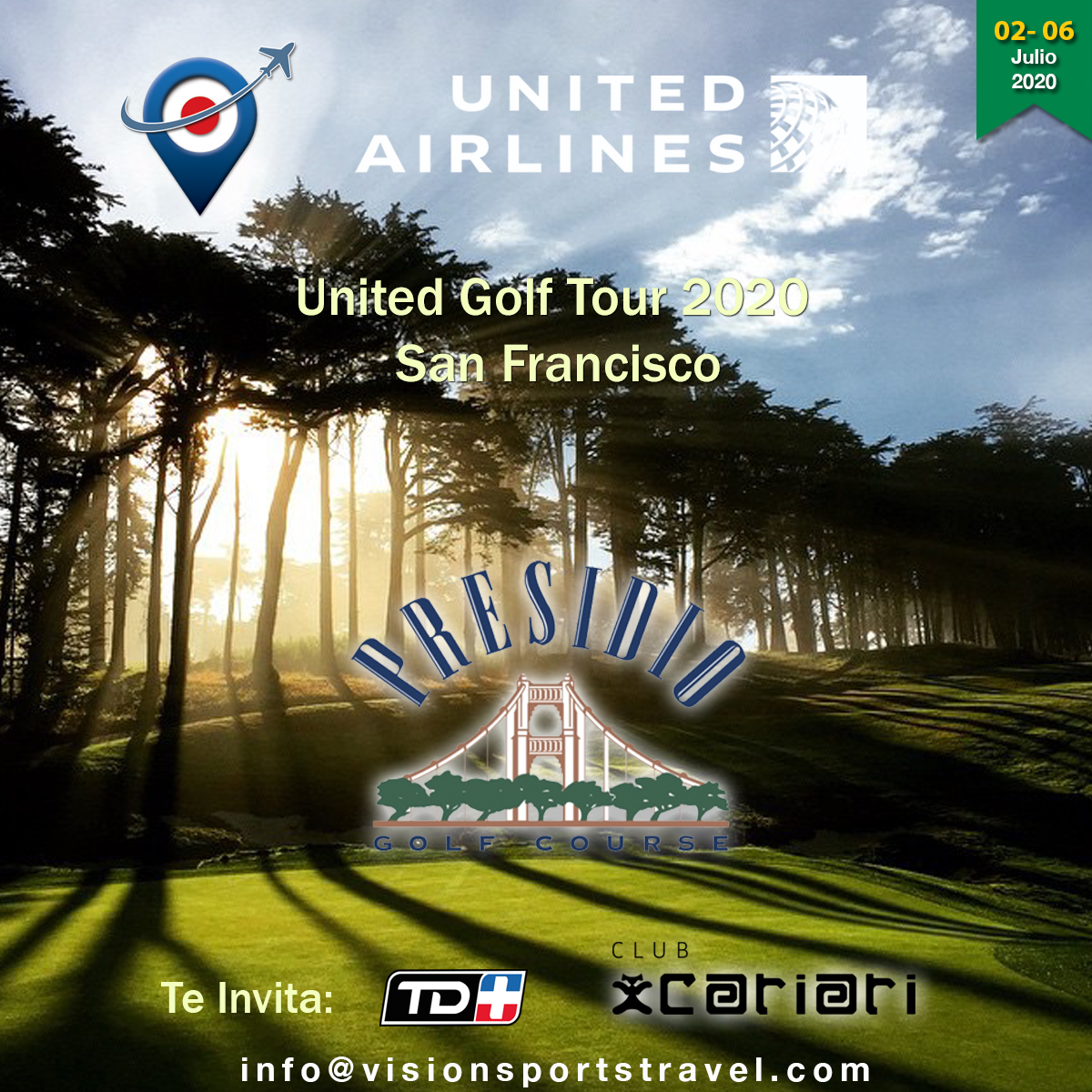 VST_Travel's tweet photo. UNITED GOLF TOUR 2020 #sanfrancisco #unitedairlines #golf #halfmoonbay #presisiogolfcourse #clubcariari #tdmas +506 2505-5415 info@visionsportstravel.com - https://t.co/HP3GdciFZM https://t.co/eP9WyQQ9Q4