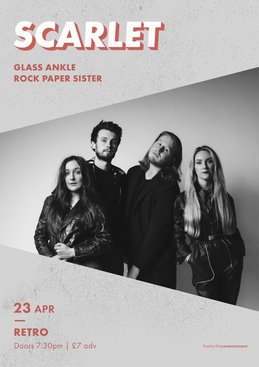 DustyPopUK's tweet photo. LIMITED TICKETS AVAILABLE
23.04 @manchesterretro

@scarletbanduk
+
@glassankleband
Rock Paper Sister

@TicketWebUK: https://t.co/pTE1EdJhQV https://t.co/zeH8iWkSKd