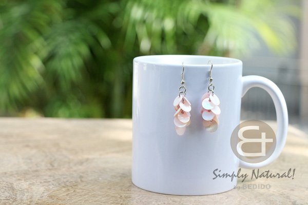 Girls  Kabibe Shell 10 Mm Chandelier Pink Earrings 0083ER Shell Wood #kabibeshellearrings #10mmearrings #chandelierearrings #pinkearrings #earrings #seashells #teensearrings #handmadeearrings freshearrings.com/kabibe-shell-1…