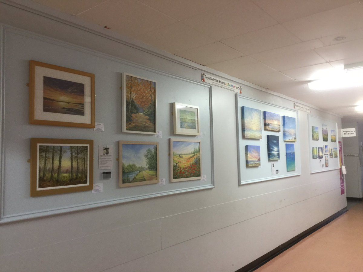 purpleskiesart's tweet photo. An exhibition of my paintings at the Royal Berkshire Hospital, Level 2, currently showing until 26 April. 25% commission on all sales goes to Voluntary Services Fund for the benefit of patients. @Hobbycraft_RDG @WokinghamArtsTr @obsidianartgal https://t.co/7fm0fTYchU