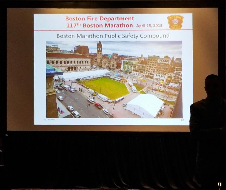 Ed Kelly, A proud third-generation Boston ladder truck refighter (with a great Boston accent) and General Secretary-Treasurer of the IAFF, gave a spirited and informational presentation on the Boston Marathon. #EMSToday #jemsconnect