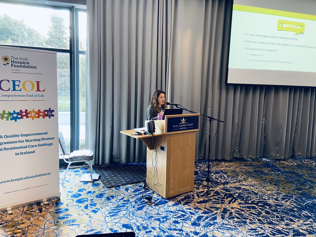 IrishHospice's tweet photo. Our Bereavement Development Officer @ARE_research has joined our Midlands CEOL meeting in Tullamore today to talk about the Pyramid of Adult Bereavement Care. #ceolcare #endoflifecare #loss #grief #IHFsupport https://t.co/M3qBOcSbrc