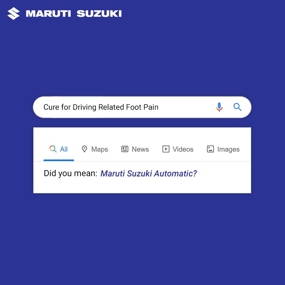 Maruti_Corp's tweet photo. Even Google Knows!
#MarutiSuzukiAutomatic #ComfortableAlways 
#DidYouMean #MarutiSuzuki https://t.co/o6S3pwXukq