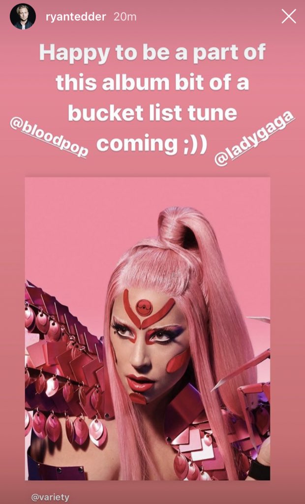 ladygaganownet's tweet photo. The lead vocalist of One Republic Ryan Tedder has revealed his involvement in Lady Gaga’s #Chromatica https://t.co/P1QCtJGnH1