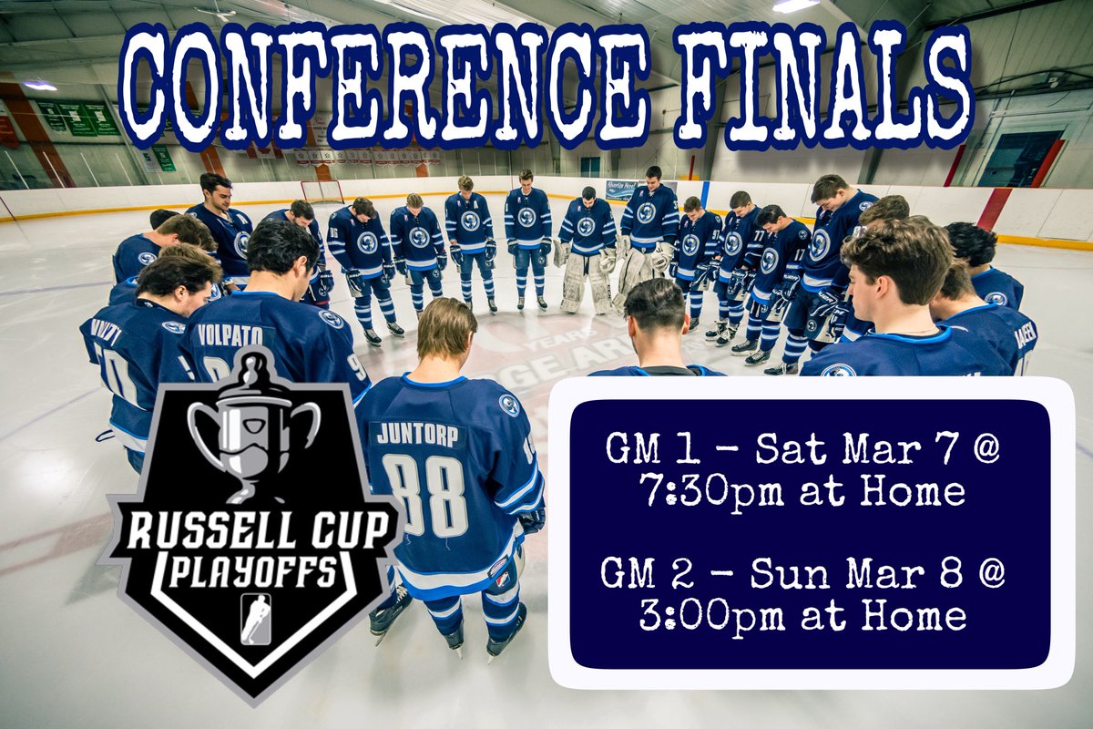 StGeorgeRavens's tweet photo. Game 1 &amp; 2 of the Conference Finals has been released! The Ravens faceoff against their rival Whalers this Saturday and Sunday at home! #gmhl #stgeorgeproud #roadtotheruss #jrhockey https://t.co/FXz2AfGH1g