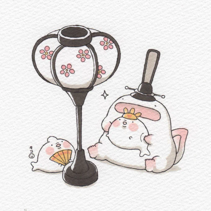 オオサンショウウオ、あかりをつけましょ。 #ひな祭り 