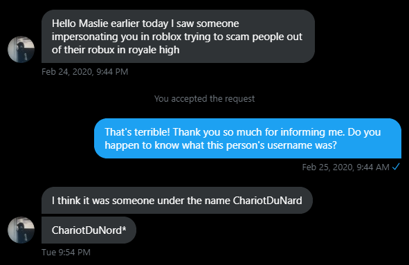 Maislie On Twitter Just Wanted To Inform You All That Someone In Royale High Is Saying That They Re Me And That They Re On My Alt Account This Is Not Me If You - maislie on twitter im making a roblox movie if you want