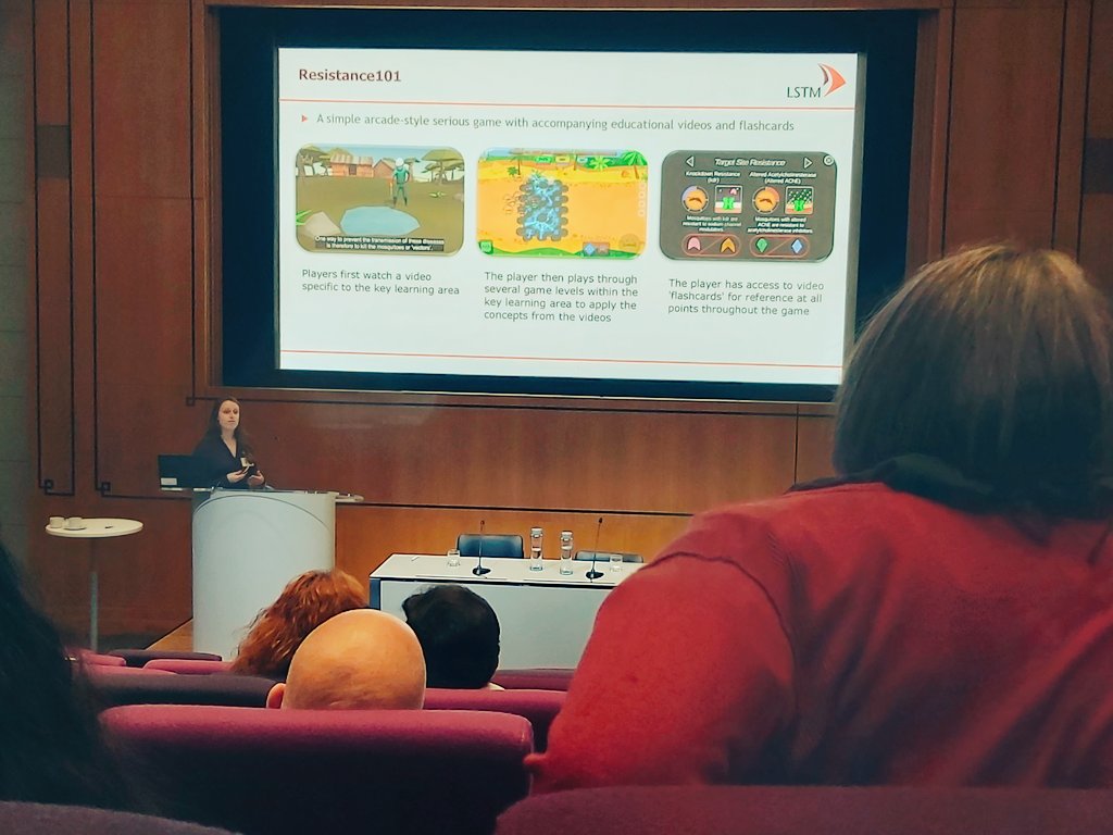 @LSTMnews Kirsten Duda discussing the lessons learnt from an evaluation of our IRM training using #digitalgames on #insecticideresistance at @ISNTD_Press festival 2020 @DMCMALVEC @LSTMvector