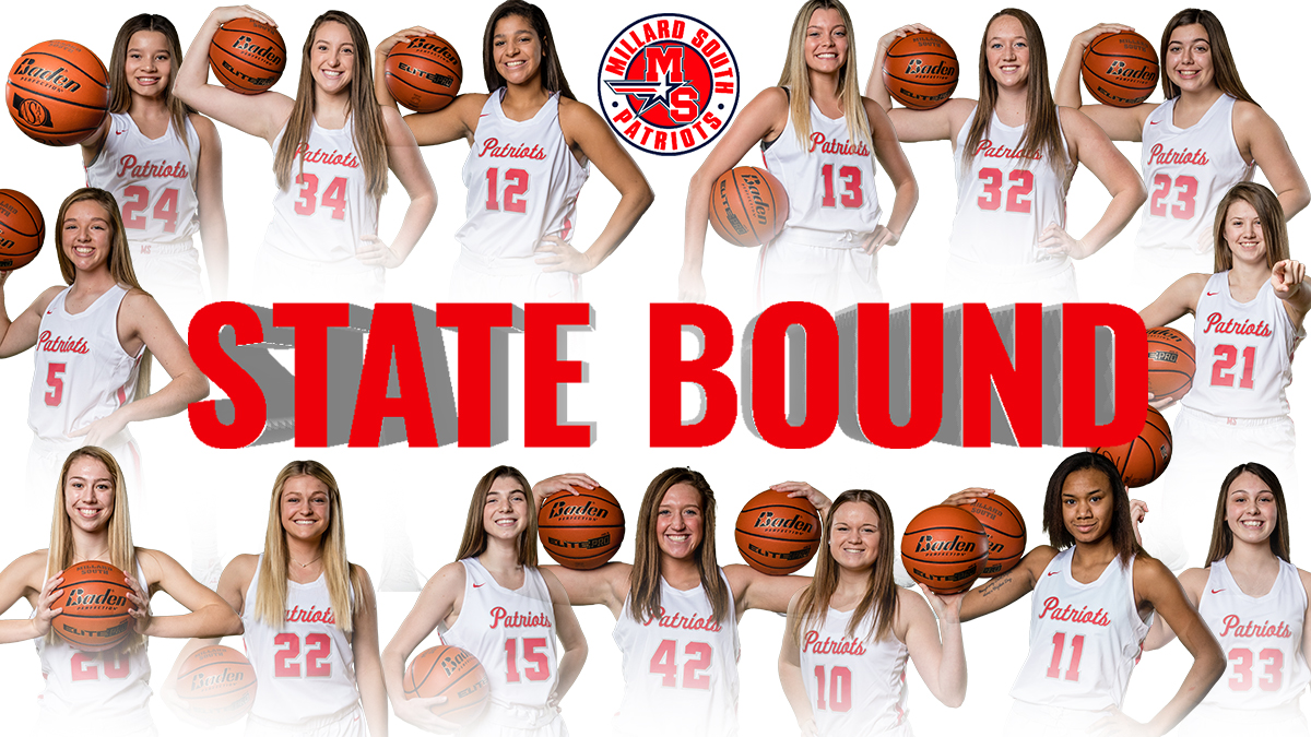 These ladies will be back in action on Thursday, March 5th @ the Pinnacle Bank Arena! We play Lincoln Southwest HS @ 2:00 pm. See you there! Good Luck <a href="/patriotsgbball/">Millard South GBB</a>  Girls State BB Tournament tickets are on sale NOW in the Activities Office ~ $7 for adults &amp; $5 for students.