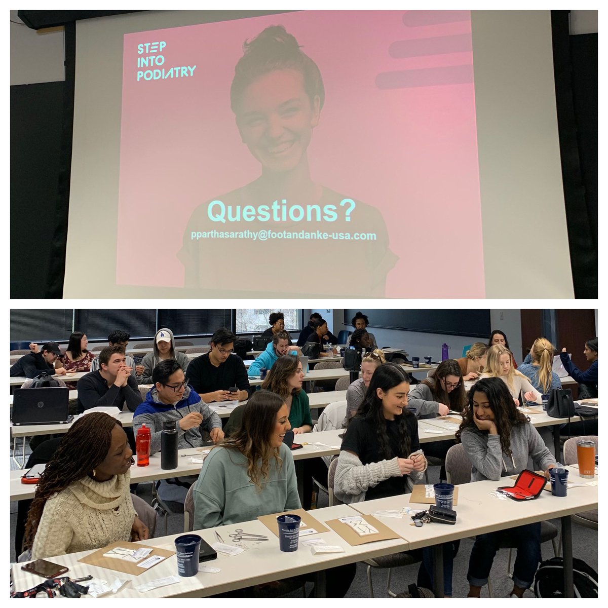 drpvaljee's tweet photo. Spent Monday morning @JohnsHopkins teaching suturing to Post-Bacc Health Science students. Spreading the word about Podiatry 🙌🏽 #stepintopodiatry #todayspodiatrist #surgeon #MentoringMonday @PodMedColleges https://t.co/wZRuybgjJc