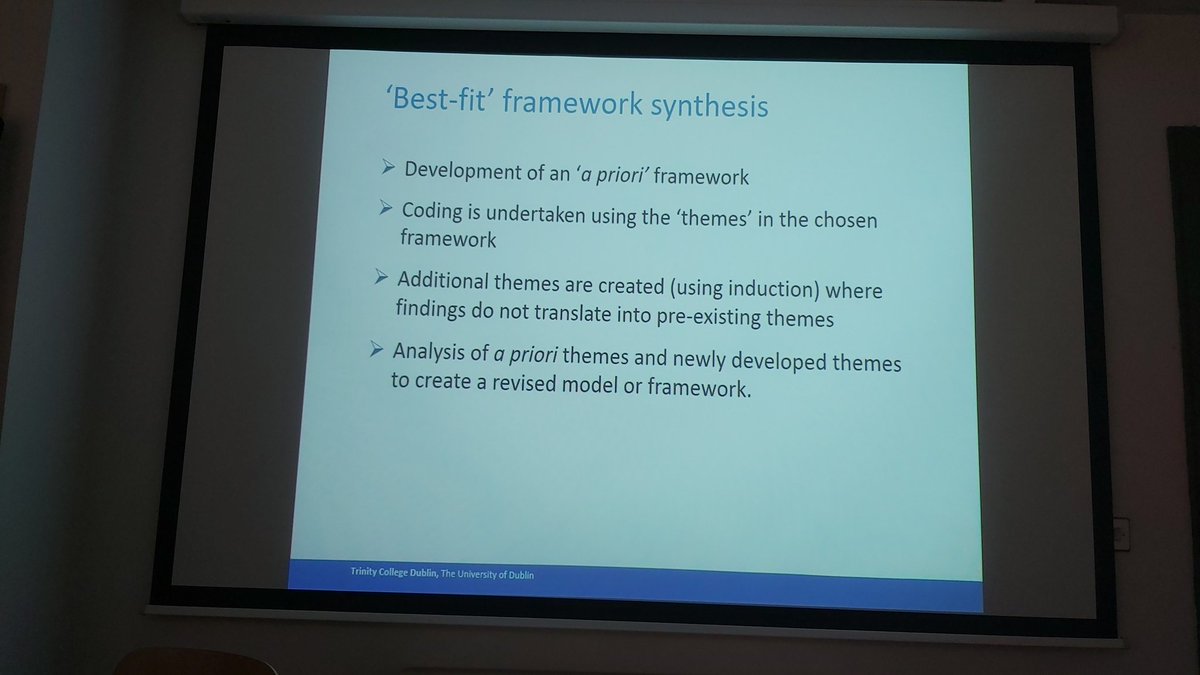 twh1976's tweet photo. #THECONF #EvidSynIRL #hrbtmrn @TCD_SNM @tcdlibrary @TheConf_TCD Best first framework synthesis. https://t.co/uiyVi1uzTg
