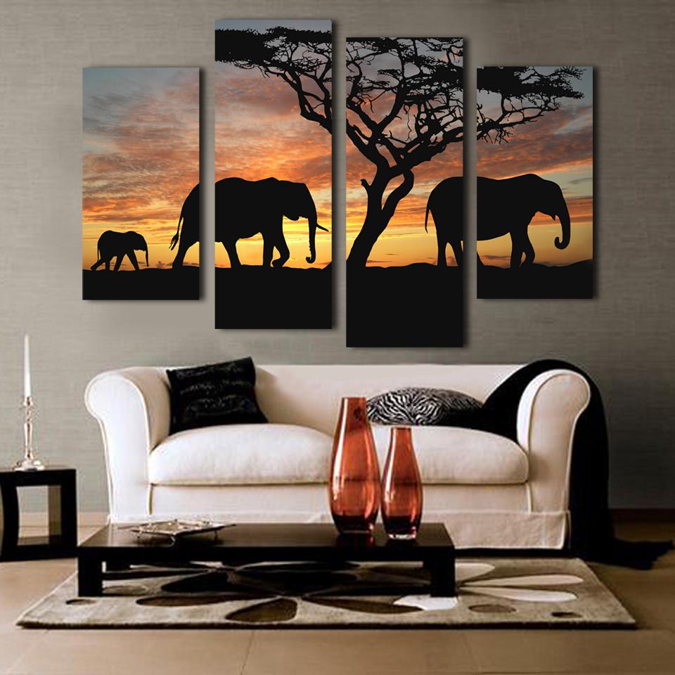 printonnusa's tweet image. Beautiful sunset time elephant canvas wall art, Perfect for your living room empty wall. Upload your own photography and start decor your home and office walls. #canvasart #splitcanvas #elephant #printonn