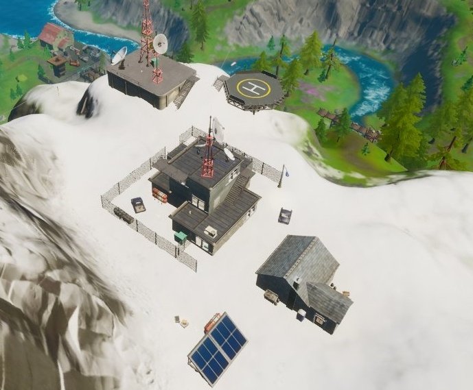 FortniteInfoES9's tweet photo. Con la actualización de hoy ha aparecido un nuevo helipuerto,está en ma estación meteorológica. #Fortnite https://t.co/Lvi1RhZn4C