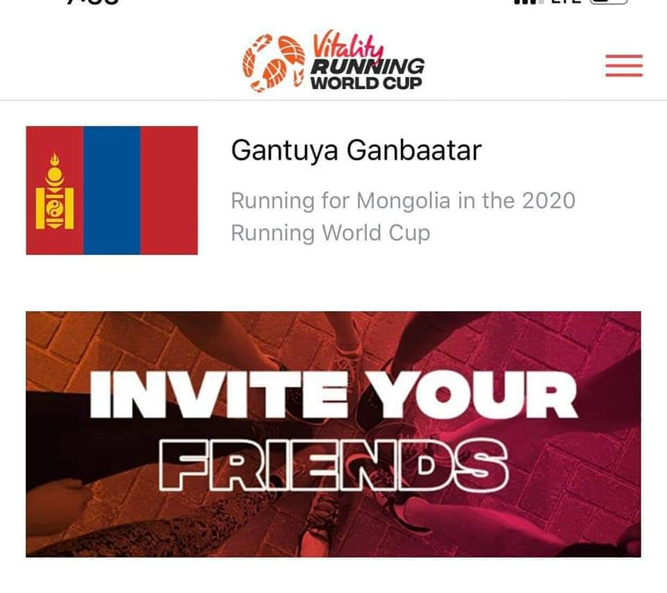 amgalan_so's tweet photo. 2-хон хоногийн дараа болох #RunningWorldCup -д бидний хэдэн нөхөд Монгол улсынхаа нэрийн өмнөөс гүйхээр зориглон бүртгүүлэв. Дэлхийн 181 орны гүйгчидтэй өрсөлдөнө. Хамгийн олон километр гүйсэн улсын баг түрүүлэх юм байна. 

#TeamMongolia 🇲🇳
#VitalityRWC #RunForMongolia https://t.co/527KHM0s0k