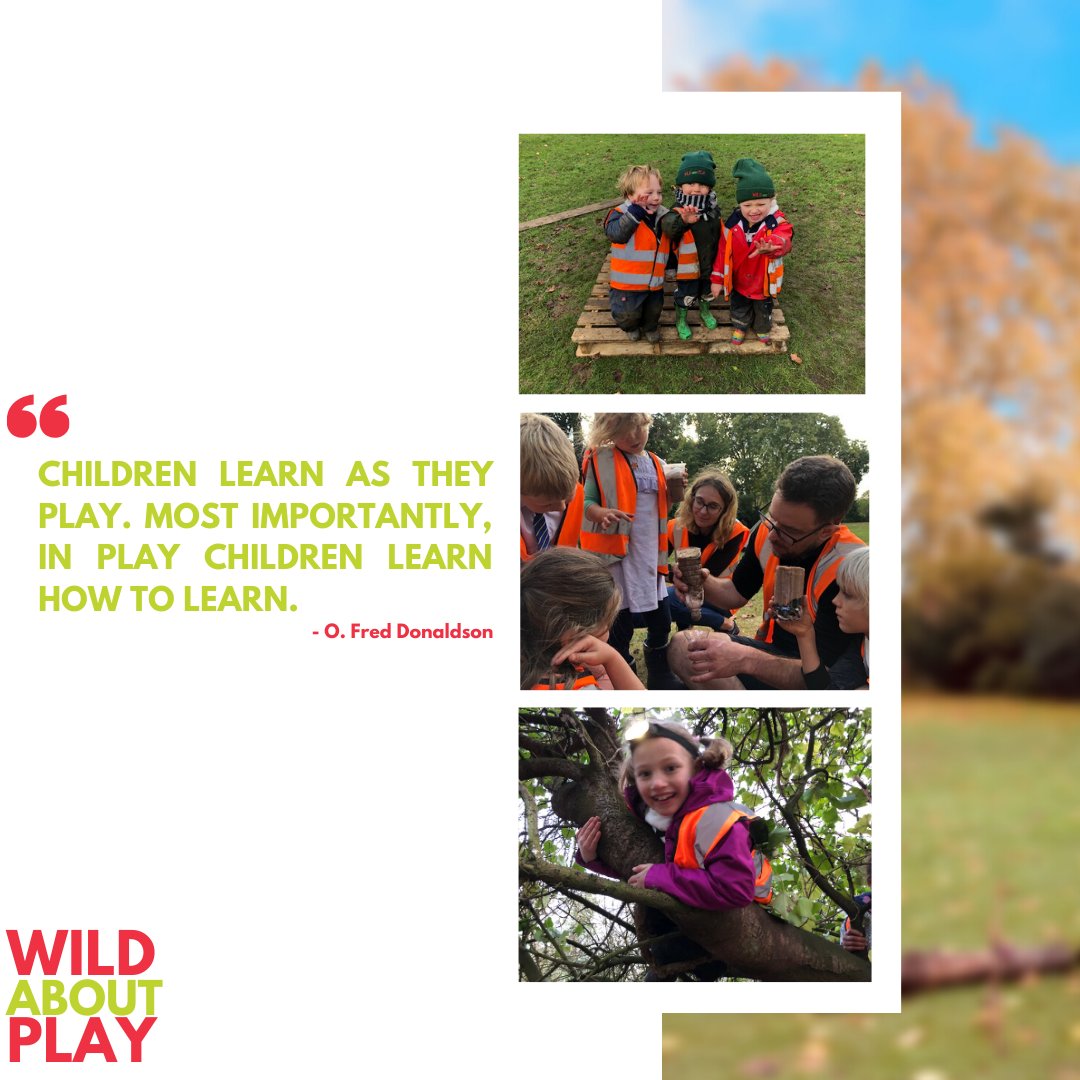 WildAboutPlay's tweet photo. #TuesdayMotivation "Children learn as they play. Most importantly, in play children learn how to learn" - O. Fred Donaldson #outdoorplay #outdoorlearning https://t.co/YHu7sZzkaQ