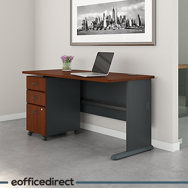 eofficedirect's tweet photo. Stylish, with just the right amount of workspace, the Hansen 60" wide desk has the commercial quality you need. Durable thermally fused Cherry laminate surface. Mobile file cabinet fits under the desk.  https://t.co/evmvU9vlLm #worklife #desk #decor @Bush_Furniture https://t.co/bVU9CnpoU3