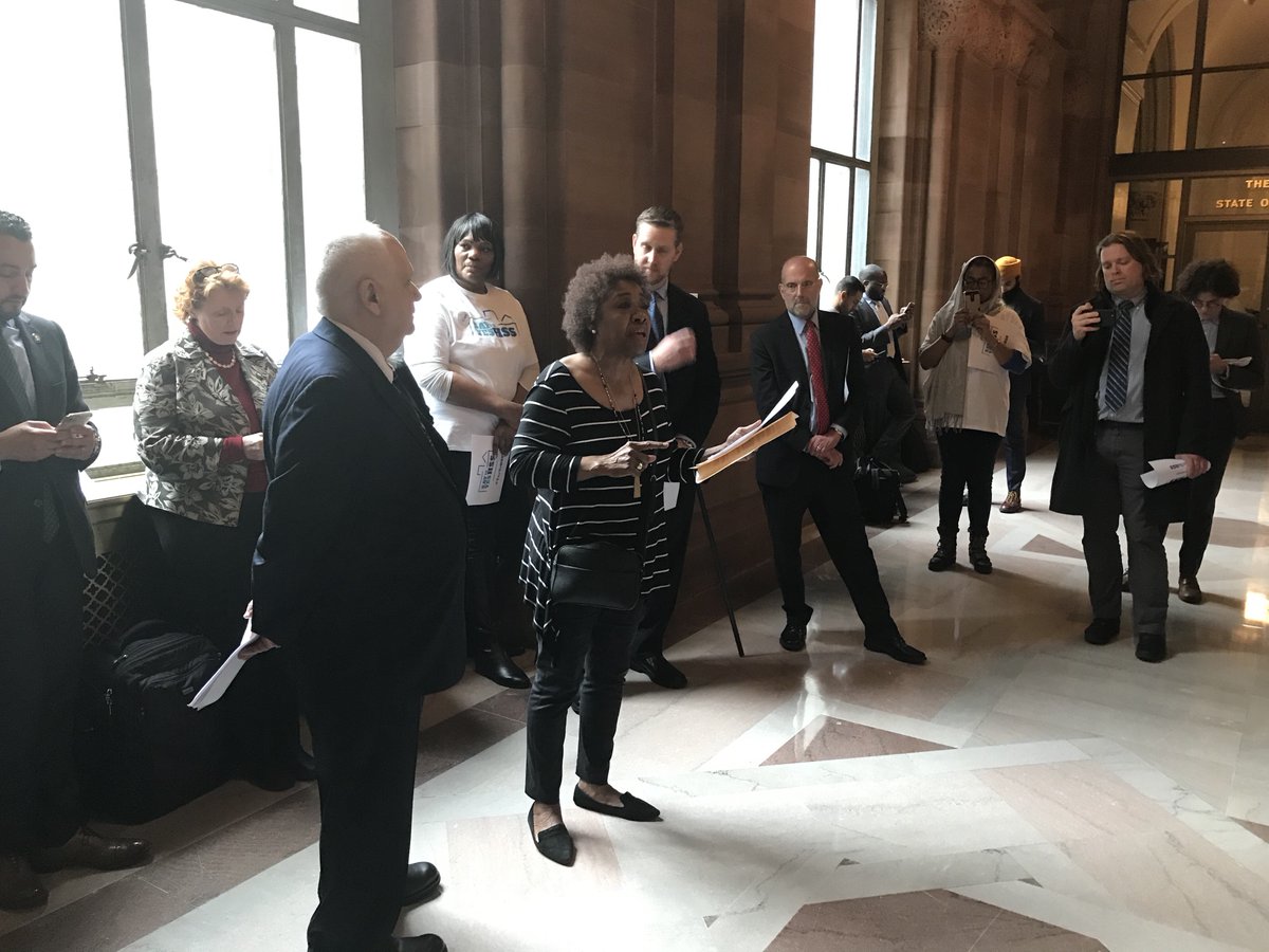 nycpa's tweet photo. New York State must tackle its homelessness crisis, which is why Deputy Public Advocate of Housing Equity @DelseniaTN recently joined organizers in Albany to demand the state say #YestoHSS &amp; the Home Stability Support that will keep seniors, families and others in their homes. https://t.co/xFkc5GKb8j