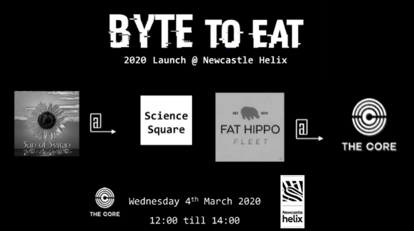 TheCoreUK's tweet photo. Byte to Eat returns on @newcastlehelix tomorrow!! To kick start our campaign we have @sunofseitan on Science Square and @fathippofleet @thecoreuk between 12pm and 2pm. Bon Appรฉtit #bytetoeat #newcastle #popupfood #lunch https://t.co/5De4XPD1qi