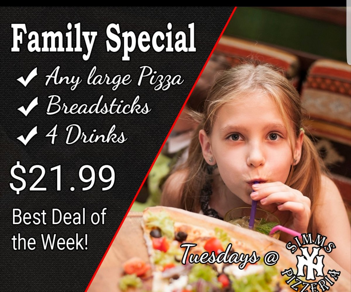 Simmspizza's tweet photo. Best Deal of the Week 
Bring your Family or Friends 
BEST VALUE ANYWHERE!! https://t.co/UjM3rlDaSp