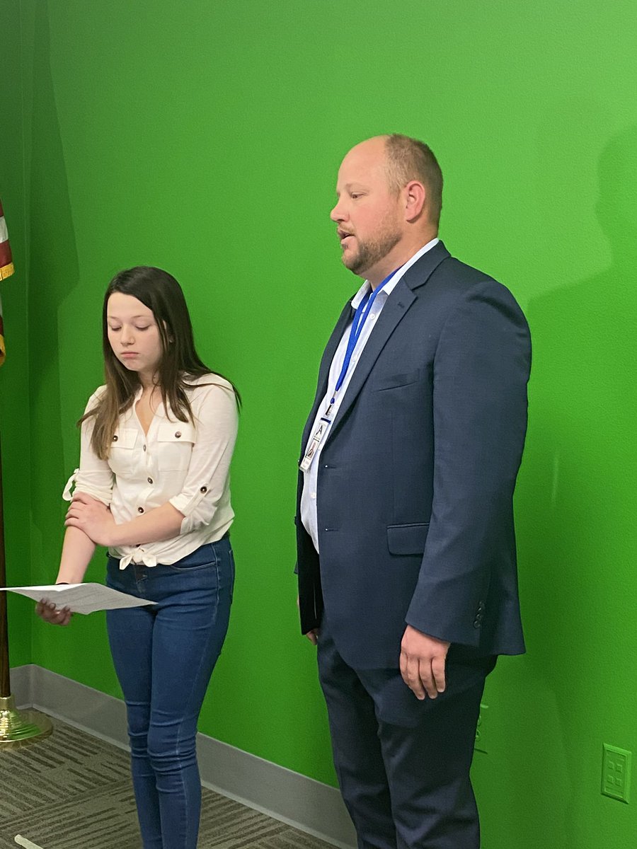 Principal Shubzda doing morning announcements #john P4D2020 <a href="/gisdengagement/">Family and Community</a> <a href="/ShubzdaDrew/">Drew Shubzda</a>