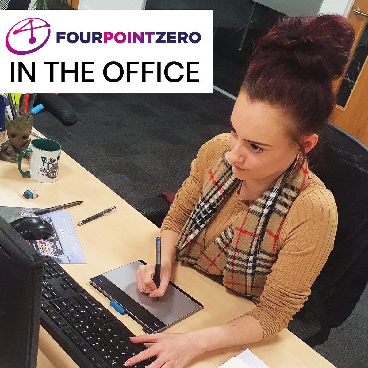 FourPointZeroIO's tweet photo. Behind the scenes.
Meet Lauren, our Social Media & Marketing Co-ordinator hard at work!
#fourpointzero #socialmedia #marketing #behindthescenes #VR #AR #Automation #Engineering #content #design #creativerole #warringtonoffice #Photoshop #GraphicsTablet https://t.co/9TxLfqZ5IL