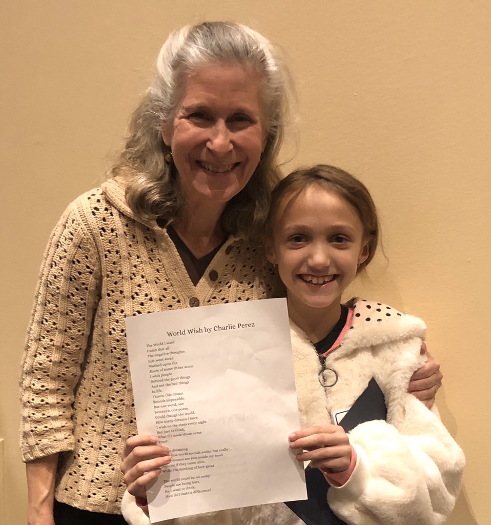 ZoeWeil's tweet photo. Moments before speaking at World We Want fair I was handed this poem by 10-yr-old Charlie Perez. I asked her to read it to the audience of 5th graders at this solutionary event. Wow. Teary. Pass it on. #solutionarygeneration #DecadeoftheSolutionary @MitchBickman @HumaneEducation https://t.co/Wg5bYubNUg