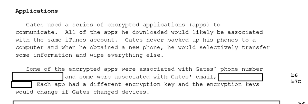 An extra funny aside in these 302s is the OPSEC of Manafort and Gates for treason. DEFINITELY USE THE SAME iTUNES ACCOUNT FOR YOUR "ENCRYPTED" APPS. 