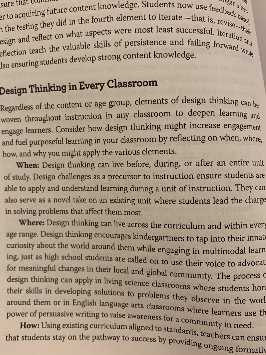 hanadi_jardaly's tweet photo. Traditional model of education often focus on a single correct answer,so inviting students to ask questions and generate potential answers that may not be immediately “correct”may take time.
Here’s a book to learn about design thinking &amp;change the mindset of traditional teachers! https://t.co/LB4LVYC52J