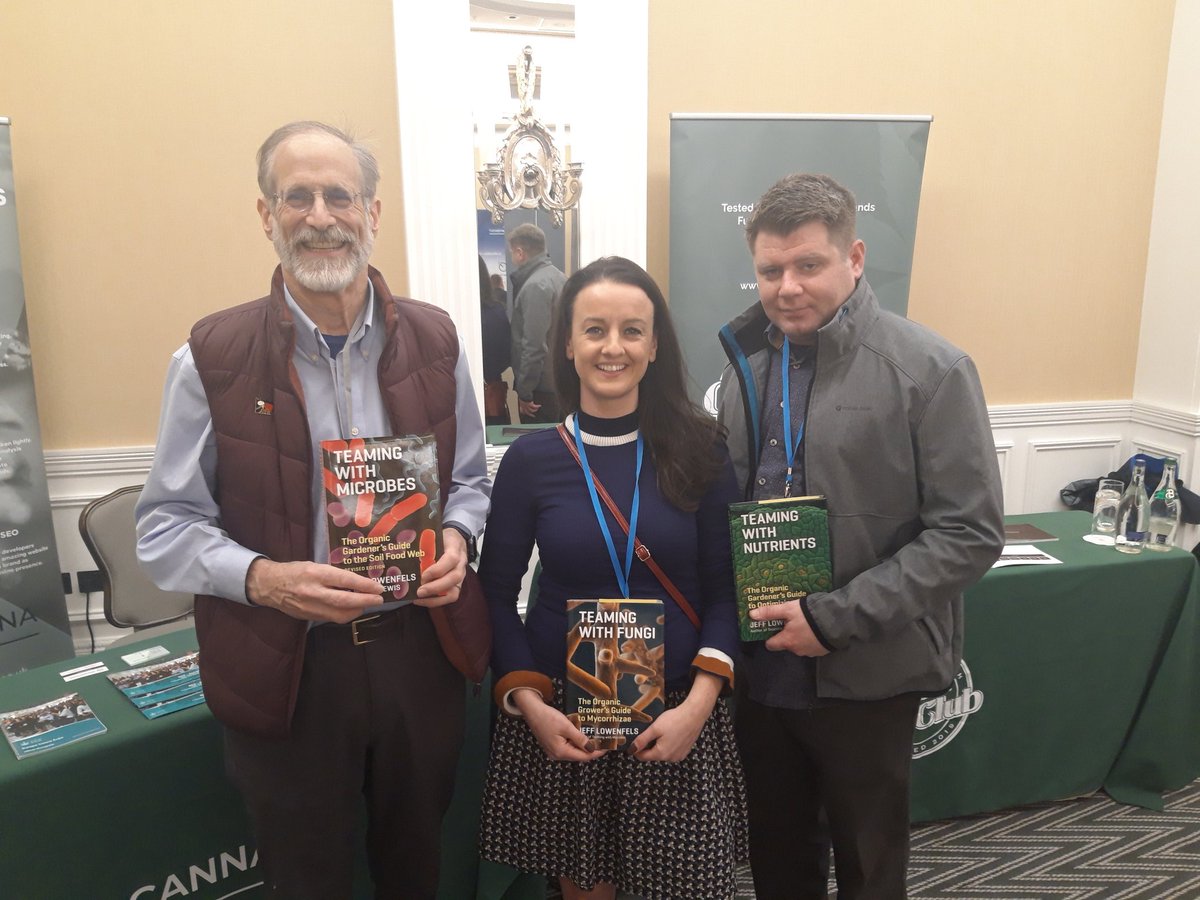 canabaoil's tweet photo. Brought the  "Teaming with" Trilogy to Dublin today to have them signed by Lord of the Roots Jeff Lowenfels. Jeff is speaking at @EuropeCannaExpo in Dublin. #cultivation #europecannaexpo  #ece2020 https://t.co/g6n1tI4Y39