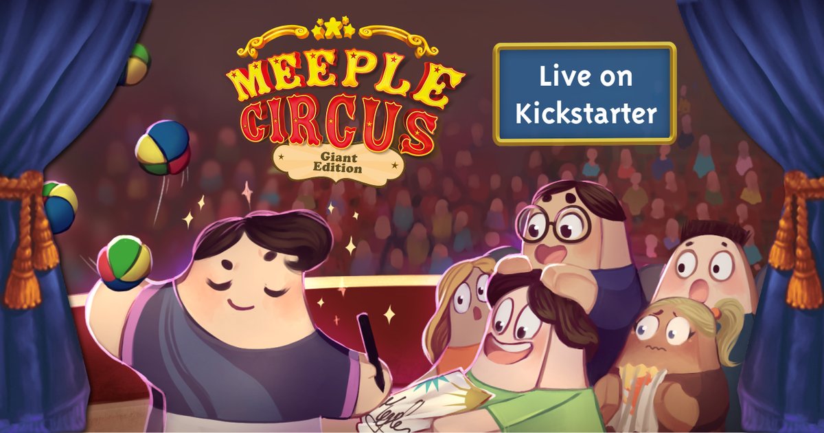 #GiantMeepleCircus is live on #Kickstarter by our friends from Collector's Shelf!
Get ready to dazzle your audience on a giant scale with the base game, the 2 expansions and Tiny Acrobats a brand new way to play #MeepleCircus 😻
Pledge now ➡️ bit.ly/GiantMeepleCir…