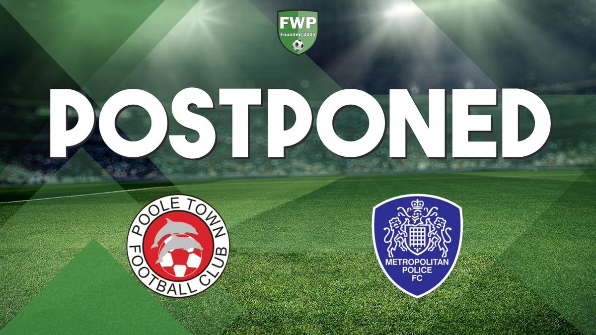 FWPPooleTown's tweet photo. POSTPONED: @FWPPooleTown v @FWPMetPolice (via Southern League) https://t.co/ZSZlsIClwo https://t.co/yFwN9SoIBf