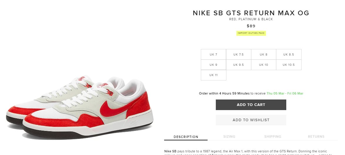 nike sb gts return red
