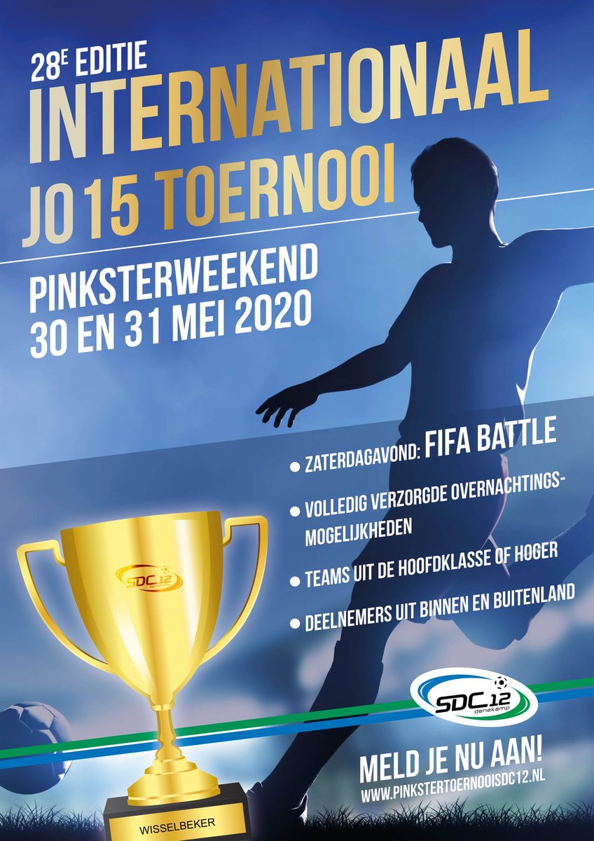 U15SDC12's tweet photo. Geef je nu op!
Deelnemers tot nu toe:
1)@KernowYouth JO15-1-2e Div.- Engeland
2)@jo15_vv Unicum- Hoofdklasse
3)@tvc28 JO15-1- Hoofdklasse
4)@SDC12Denekamp JO15-1-Hoofdklasse
5)@SCMelle03 JO15-1- Landeslig- Duitsland
6)@vvHeerenveenC1- 2e Div.
Info? Mail naar: info@sportensign.nl https://t.co/qAn9CHuQIX