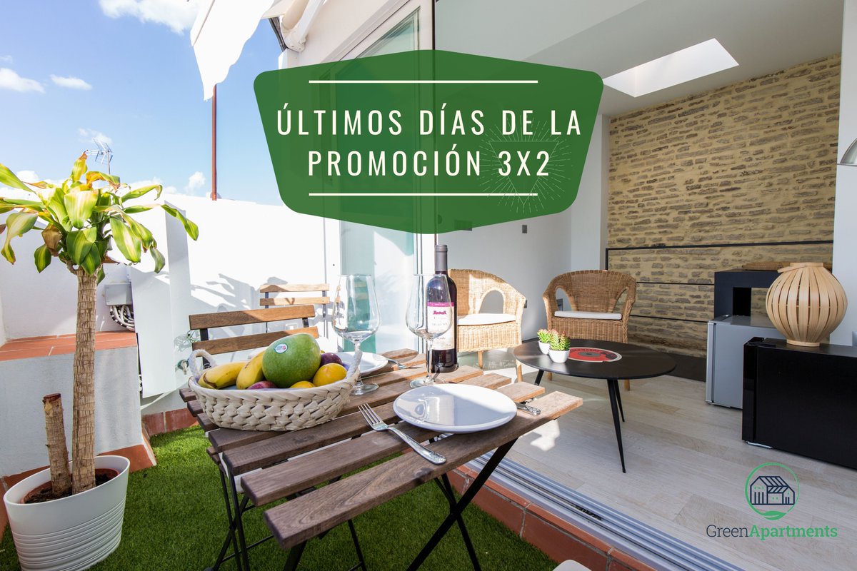 GREENAPARTNET's tweet image. Estamos en los últimos días para aprovechar nuestra PROMOCIÓN 3X2. Te damos la posibilidad de relajarte en Sevilla, conocerla o revivirla de nuevo, todo ello alojándote 3 noches en cualquiera de nuestros apartamentos y pagando solo 2.

Reservas ⬇️⬇️⬇️⬇️⬇️
green-apartments.net