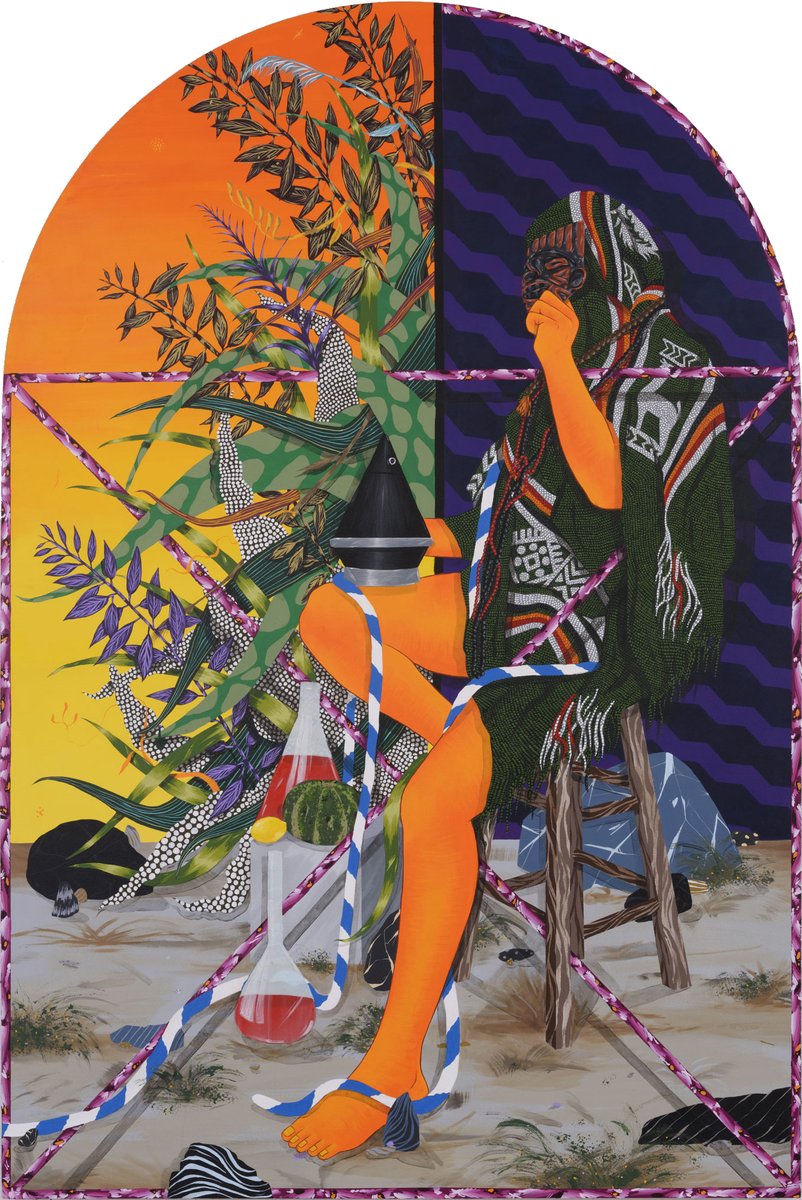 Paintings by Iranian-American artist and designer Amir Fallah, 2010s, whose work pulls from his personal history to address race, the body, cultural memory, and the immigrant experience