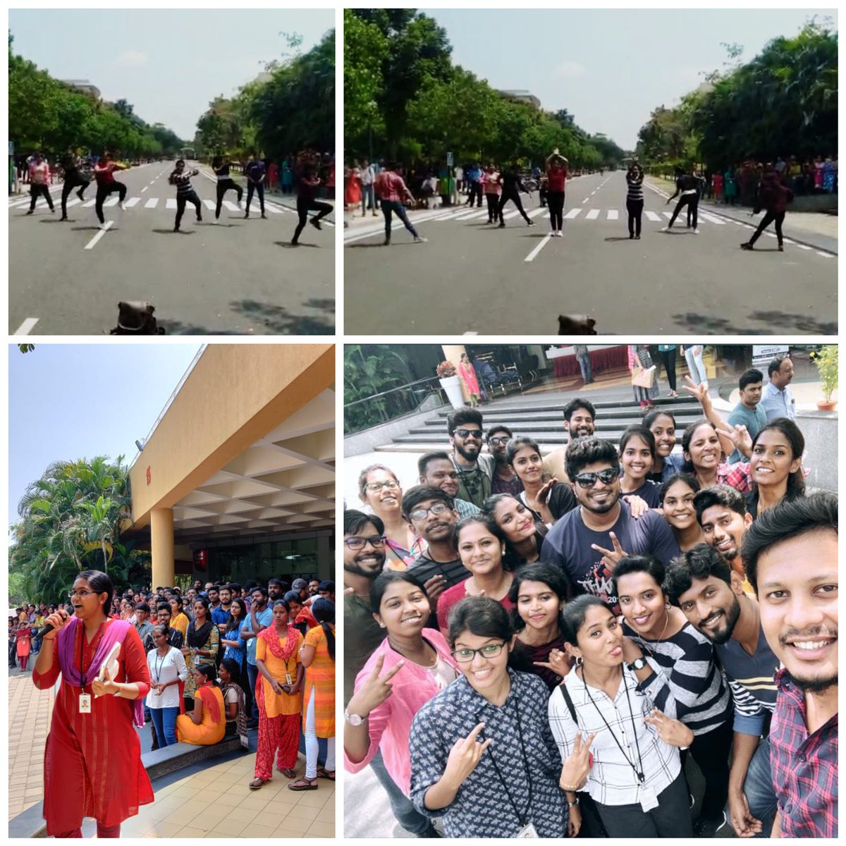 infychennaicm's tweet photo. Amazing Flashmob by @ThandavC @ #InfosysChennai for Women's Day 2020. Amazing to see a huge crowd. An equal world is an enabled world.Celebrate Women's achievement &amp; increase visibility for women creatives
#IWD2020 #EachForEqual
#InfyChennaiVoY #DiversityandInclusion #InfyDiaries https://t.co/HIuKSBsIL3