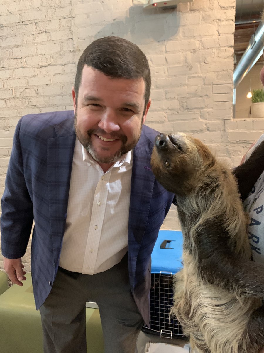 williamsfudge's tweet photo. We’re having a WILD time at the office today 😆🦥🦘🐍Thank you to @zootasticpark for another great surprise visit in honor of #WorldWildlifeDay! What is your favorite wildlife animal? #workplaygive #wildlife #zootastic #workplacefun https://t.co/39I0l180yO