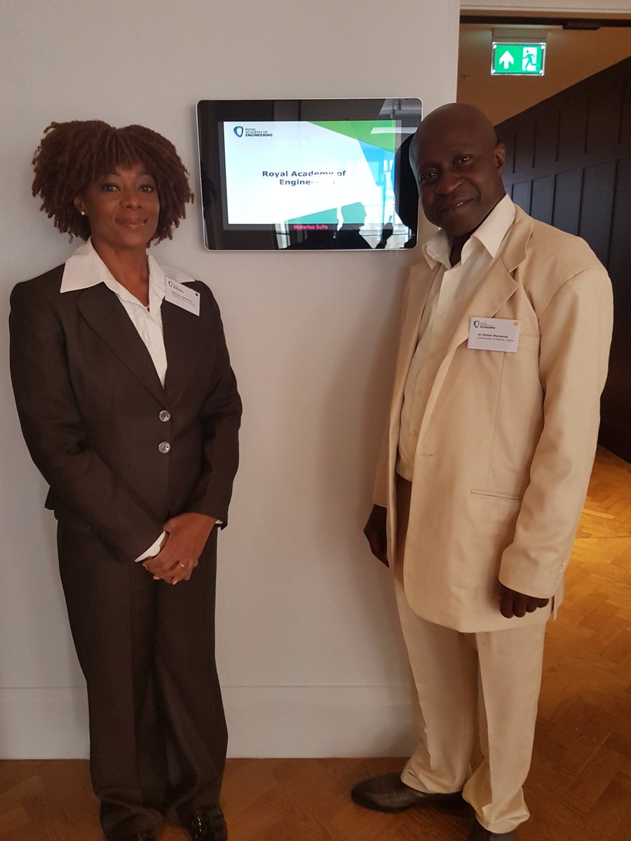 InRUE1's tweet photo. Prof. Kelleh Mansaray & Mariama Whitmore of #InRUE HEP-SSA #SierraLeone at the #RAEngGlobal Problem-Based Learning: Teaching Engineers to Tackle the SDGs Event in #London https://t.co/6GYAKxJXKz