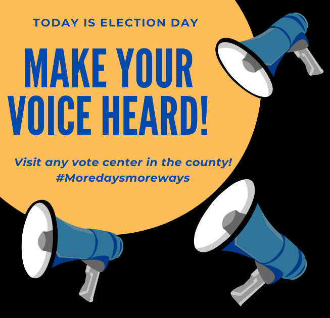 SOMOSMayfair's tweet photo. It's Election Day! Visit any vote center in Santa Clara County to register and vote the same day. Learn where at https://t.co/NCZvxv2zvN #PowerNotFear https://t.co/bmPWBwVAuk
